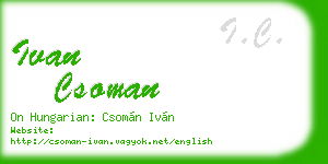 ivan csoman business card